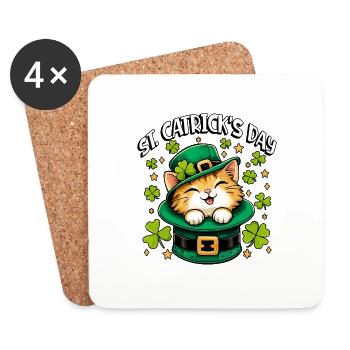 Fête de la Saint-Catrick. - Dessous de verre (lot de 4) - blanc - Devant