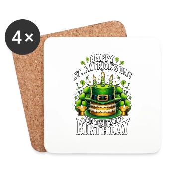 Joyeuse Saint-Patrick et oui, c’est mon anniversaire - Dessous de verre (lot de 4) - blanc - Devant