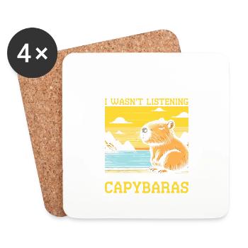 Thinking about Capybaras - Untersetzer (4er-Set) - Weiß - Vorne