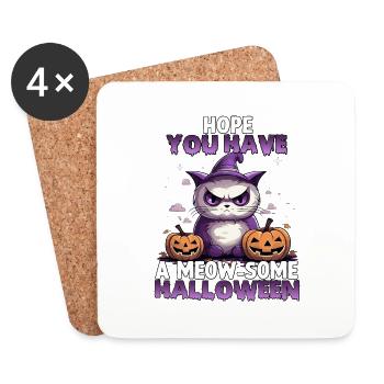 Grumpy cats Halloween costume cats - Coasters (set of 4) - white - Front