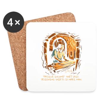 Revenu passif : Designer Jesus - Dessous de verre (lot de 4) - blanc - Devant