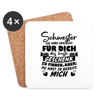 Schwester versucht das beste für dich finden - Untersetzer (4er-Set) - Weiß - Vorne