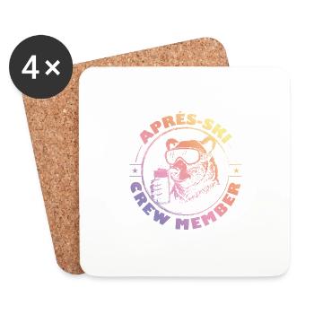 Bear Après Ski Team Saying Colorful - Coasters (set of 4) - white - Front