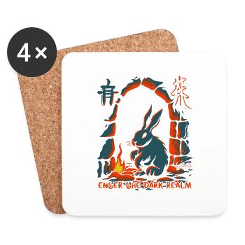 Come to the Dungeon Hell of the Horror Bunny - Coasters (set of 4) - white - Front