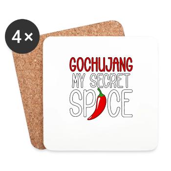 Gochujang My Secret Spice Korean Spicy - Coasters (set of 4) - white - Front