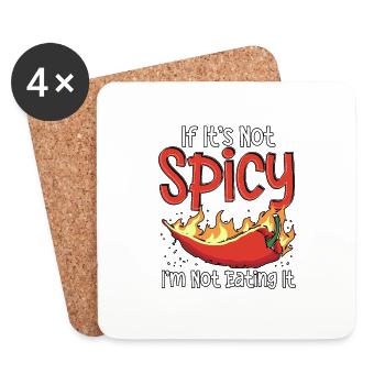 If It's Not Spicy I'm Not Eating It Hot Food - Untersetzer (4er-Set) - Weiß - Vorne