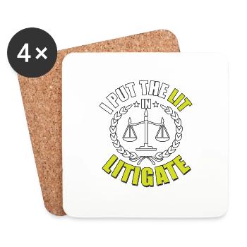 I Put The Lit In Litigate Für Jurastudenten - Untersetzer (4er-Set) - Weiß - Vorne