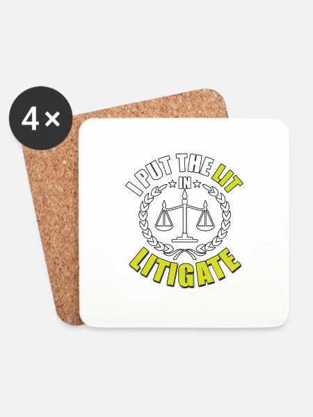 I Put The Lit In Litigate Für Jurastudenten - Untersetzer (4er-Set) - Weiß