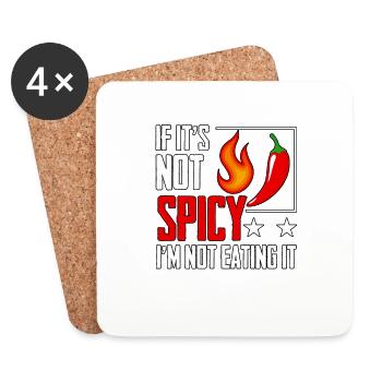 If It's Not Spicy I'm Not Eating It Hot Food - Untersetzer (4er-Set) - Weiß - Vorne