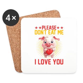 Please Don't Eat Me, I Love You 5 - Coasters (set of 4) - white - Front