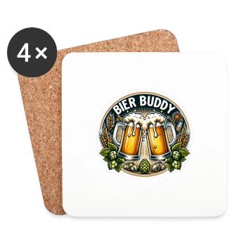 Bier Buddy - Untersetzer (4er-Set) - Weiß - Vorne