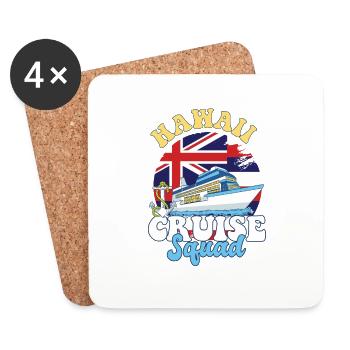Voyage de vacances en famille Hawaii Cruise Squad - Dessous de verre (lot de 4) - blanc - Devant