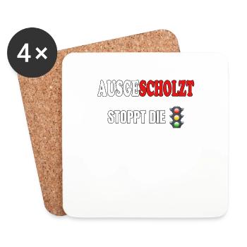 Ausgescholzt - stoppt die Ampel - Untersetzer (4er-Set) - Weiß - Vorne
