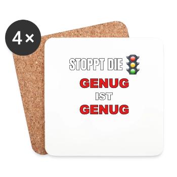 Stoppt die Ampel - genug ist genug - Untersetzer (4er-Set) - Weiß - Vorne