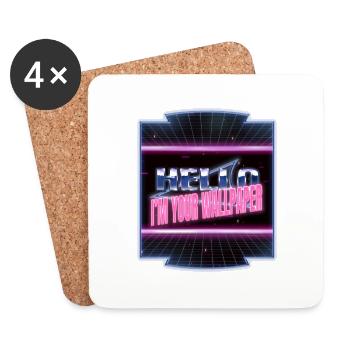 hack out bday hacker fans and free wifi codes - Untersetzer (4er-Set) - Weiß - Vorne
