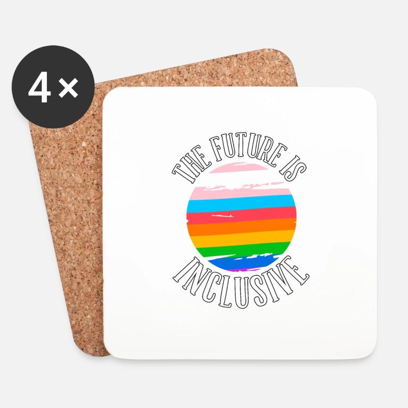 The Future Is Inclusive LGBT Pride Gay Rights - Untersetzer (4er-Set) - Weiß