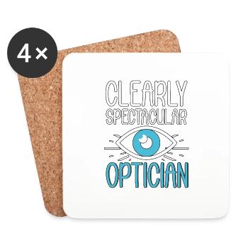 Clairement spectaculaire Opticiens Opticiens Optométristes - Dessous de verre (lot de 4) - blanc - Devant