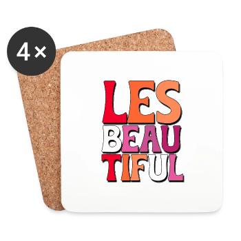Lesbeautiful Pride Lesbienne LGBT - Dessous de verre (lot de 4) - blanc - Devant