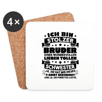 Ich stolzer bruder wundervollen lieben schwester - Untersetzer (4er-Set) - Weiß - Vorne