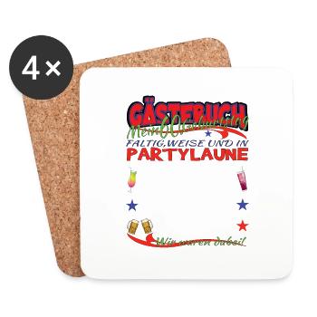 60. Geburtstag Frau & Mann Gästebuch - Untersetzer (4er-Set) - Weiß - Vorne