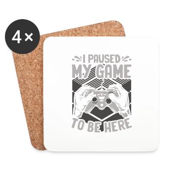 Gamer's Dilemma: Paused Game Should Be Here - Coasters (set of 4) - white - Front