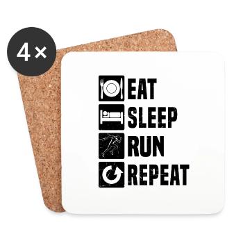 Cross Country Running Fitness Women's Running - Coasters (set of 4) - white - Front