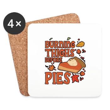 Cuisses brûlantes avant les tartes 2 - Dessous de verre (lot de 4) - blanc - Devant