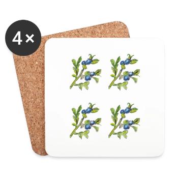 heidelbeere 4fach - Untersetzer (4er-Set) - Weiß - Vorne
