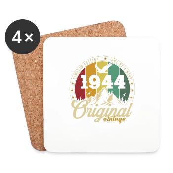 Original 1944 Vintage Retro Anniversary Gift - Coasters (set of 4) - white - Front