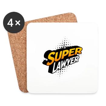 Super-Anwalt T-Shirt: Zeigen Sie Ihre Superkräfte - Untersetzer (4er-Set) - Weiß - Vorne
