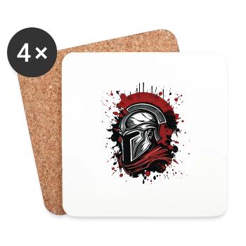 Casque Spartan Head Sparta - Dessous de verre (lot de 4) - blanc - Devant