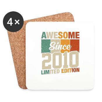 Legendary year of birth 2010 - Coasters (set of 4) - white - Front