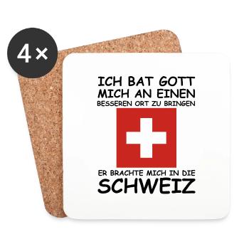 Ich bat Gott mich an einen besseren Ort zu bringen - Untersetzer (4er-Set) - Weiß - Vorne