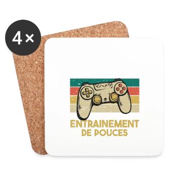 Je Peux Pas J'ai Entrainement De Pouces Cadeau - Dessous de verre (lot de 4) - blanc - Devant
