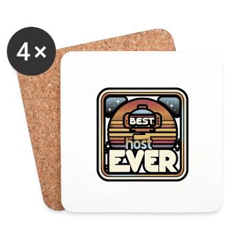 Best Host Ever 25 - Untersetzer (4er-Set) - Weiß - Vorne