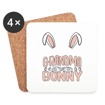 Je suis la grand-mère lapin - Dessous de verre (lot de 4) - blanc - Devant
