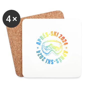 Après Ski 2024 Ski Mountains Colorful - Coasters (set of 4) - white - Front