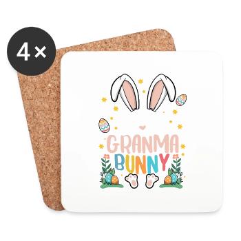 Je suis la grand-mère lapin - Dessous de verre (lot de 4) - blanc - Devant