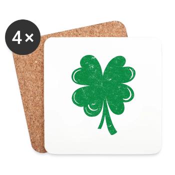 Four-leaf clover - Coasters (set of 4) - white - Front