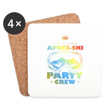 Après-ski Party Crew Motto Team Bunt - Dessous de verre (lot de 4) - blanc - Devant