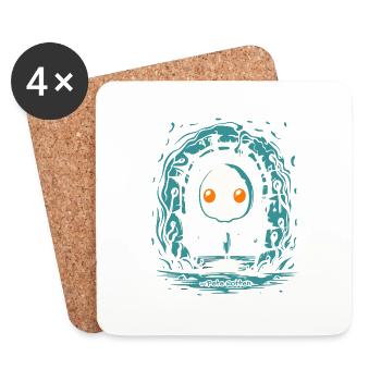 Small skull guy in a dungeon - Coasters (set of 4) - white - Front