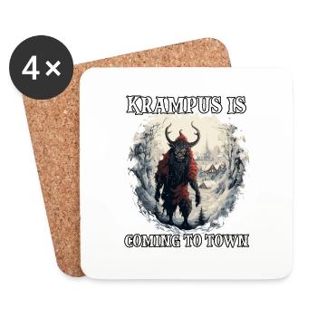 Der Krampus Kommt | Kramperl | Krampus Kostüm - Untersetzer (4er-Set) - Weiß - Vorne