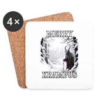 Krampus T | Krampus Costume | Scary Santa Claus - Coasters (set of 4) - white - Front
