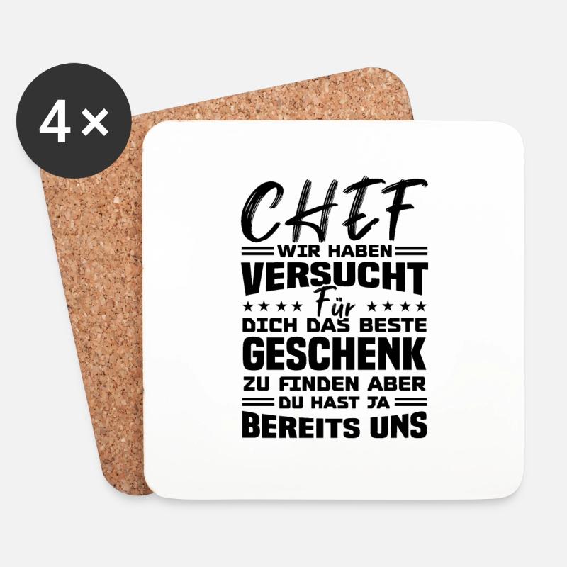Chef wir haben Versucht das beste Geschenk - Untersetzer (4er-Set) - Weiß