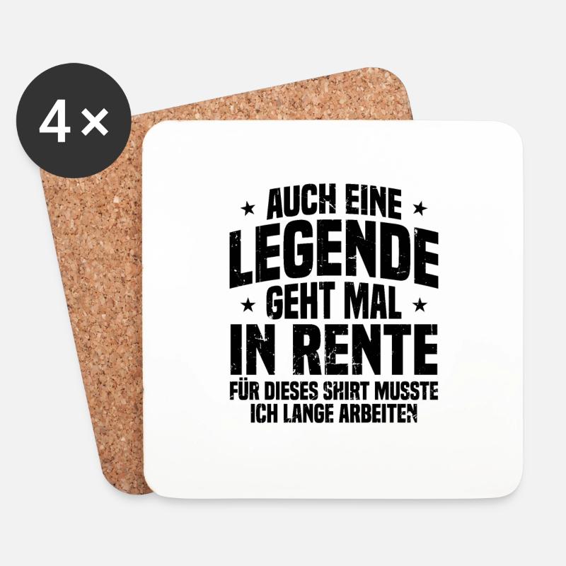 Auch Eine Legende Geht Mal In Rente Geschenk Rente - Untersetzer (4er-Set) - Weiß