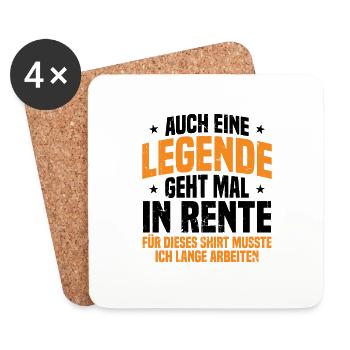 Auch Eine Legende Geht Mal In Rente Geschenk Rente - Untersetzer (4er-Set) - Weiß - Vorne
