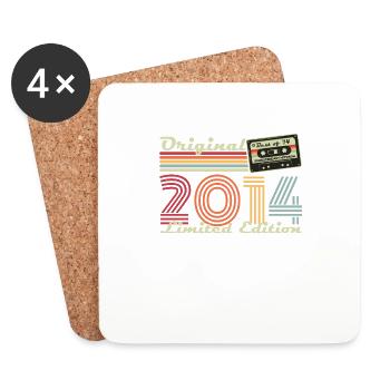 Original 2014 Vintage Geschenk 10. Geburtstag - Untersetzer (4er-Set) - Weiß - Vorne