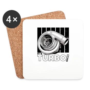 its Turbo Time - Vintage Boost Design - Coasters (set of 4) - white - Front