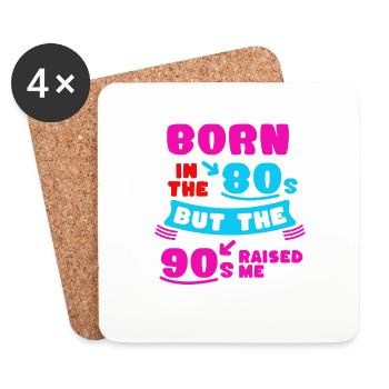 Né dans les années 80 élevé par les années 90 - Dessous de verre (lot de 4) - blanc - Devant
