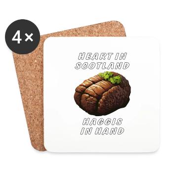 COEUR EN ECOSSE HAGGIS À LA MAIN - Dessous de verre (lot de 4) - blanc - Devant